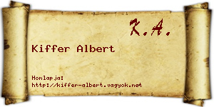 Kiffer Albert névjegykártya