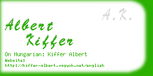 albert kiffer business card